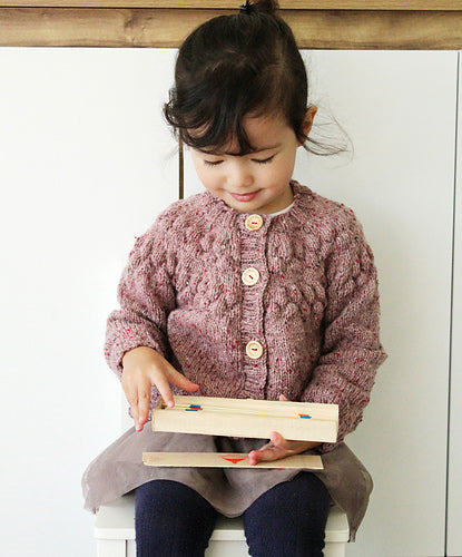 Bubble Yoke Kids Cardigan Knitting Pattern