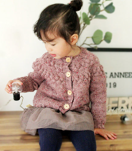 Bubble Yoke Kids Cardigan Knitting Pattern