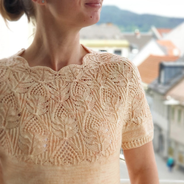 Lace Yoke Tee Knitting Pattern