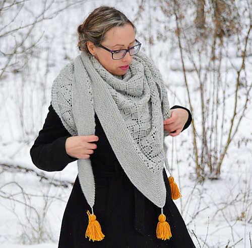 Leaf Lace Triangle Shawl Knitting Pattern