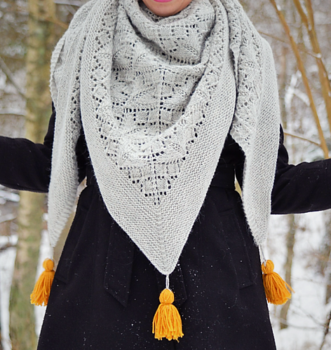 Leaf Lace Triangle Shawl Knitting Pattern