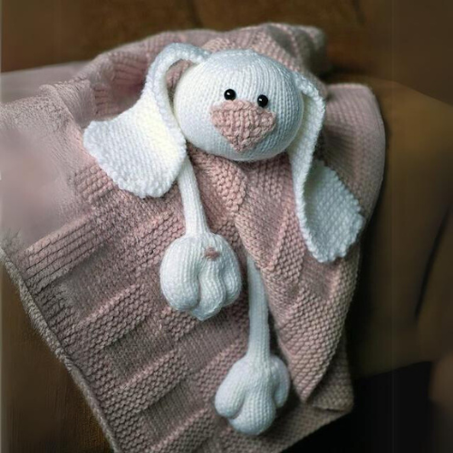 Bunny Baby Blanket Knitting Pattern