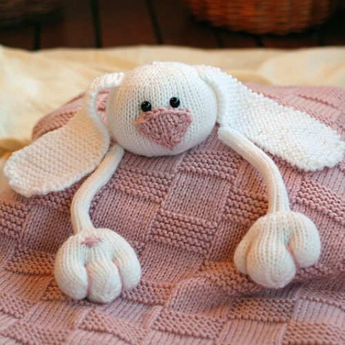 Bunny Baby Blanket Knitting Pattern