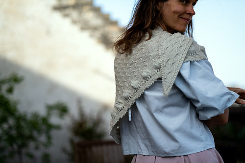 Botanical Lace Triangle Shawl Knitting Pattern