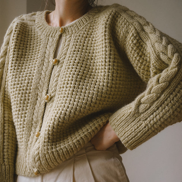 Textured Cable Cardigan Knitting Pattern