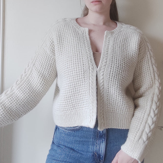Textured Cable Cardigan Knitting Pattern