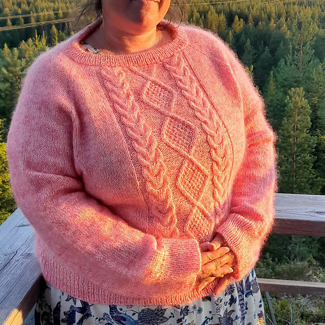 Diamond Cable Sweater Knitting Pattern