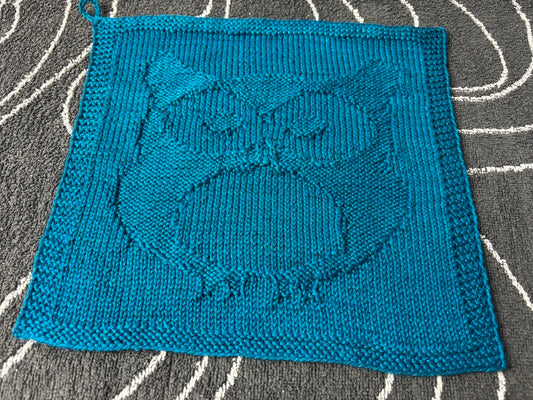 Owl Washcloth Knitting Pattern